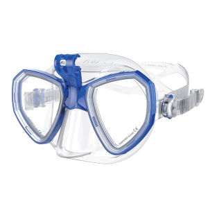 Maska Salvimar Trinity, caurspīdīga/zila